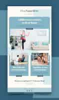 Free vector fitness email template with photos