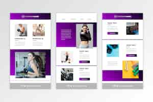 Vettore gratuito modello di email fitness