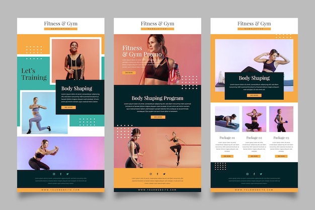 Free vector fitness email template