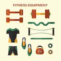 Free vector fitness equipment pack