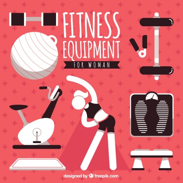 Free vector fitness equipment for woman