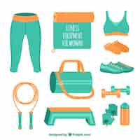 Free vector fitness equipment for woman