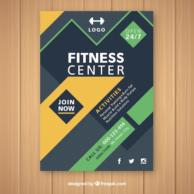 Free vector fitness flyer template