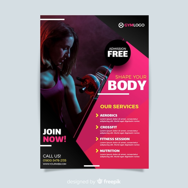 Free vector fitness flyer template