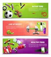 Free vector fitness gym banners set