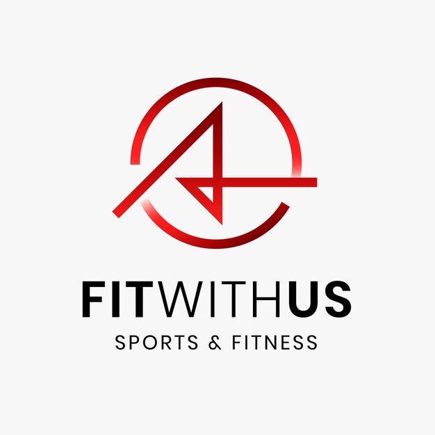 Fitness gym logo template, abstract illustration in gradient design vector