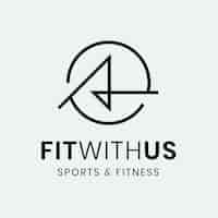 Free vector fitness gym logo template, abstract illustration in minimal design vector