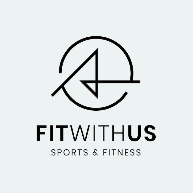 Fitness gym logo template, abstract illustration in minimal design vector