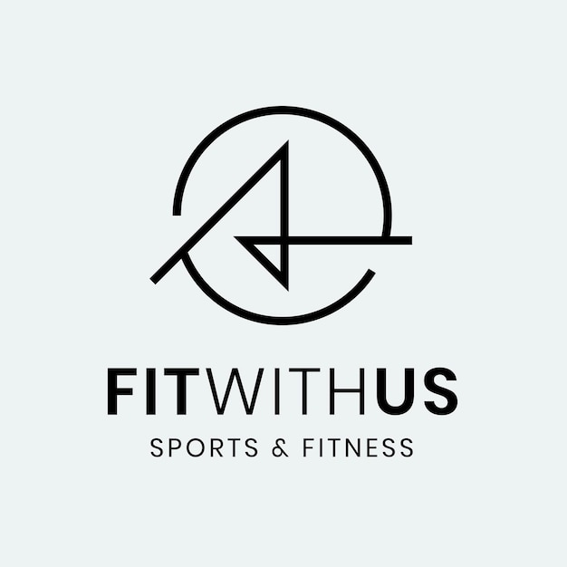 Шаблон логотипа спортзала фитнеса, абстрактная иллюстрация в векторе минимального дизайна