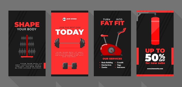 Free vector fitness gym template design