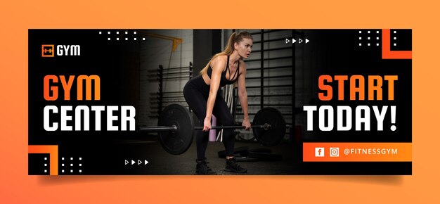 Fitness gym training facebook cover template