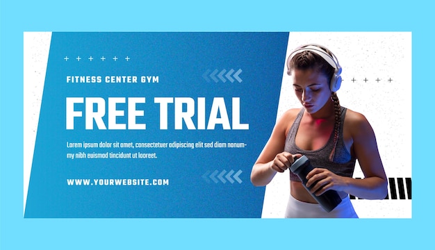 Fitness gym training sale banner   template