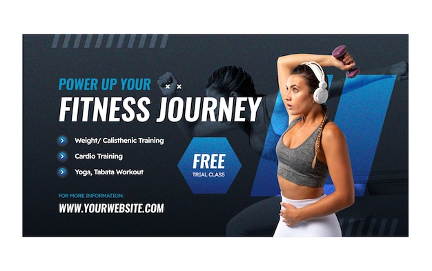 Free vector fitness journey  facebook post