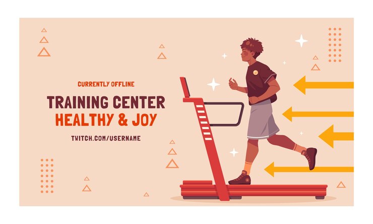 Free Vector fitness journey twitch background