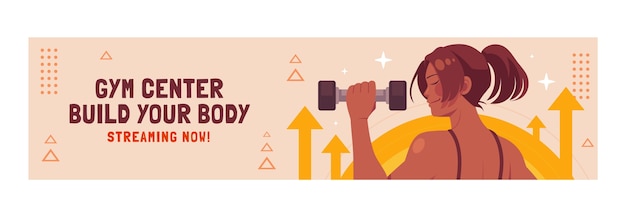 Free vector fitness journey twitch banner