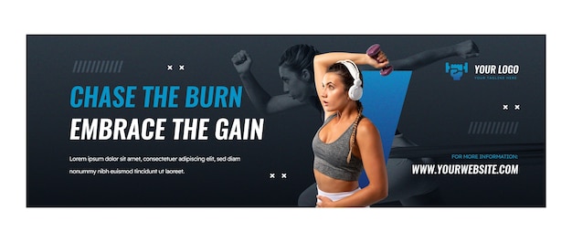 Free vector fitness journey  twitter header