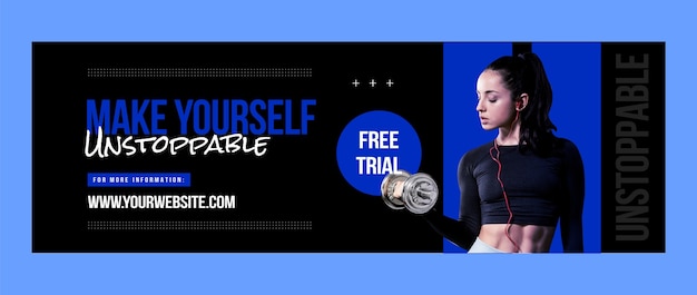 Free vector fitness journey  twitter header