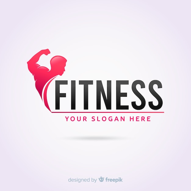 Free vector fitness logo template flat design