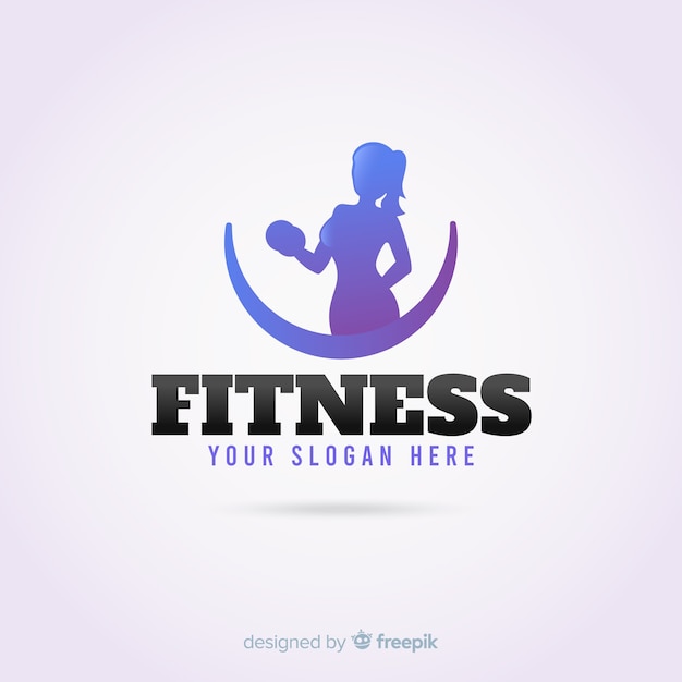 Fitness logo template flat design