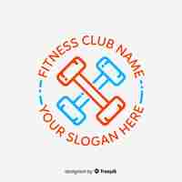 Free vector fitness logo template flat style