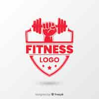 Free vector fitness logo template flat style