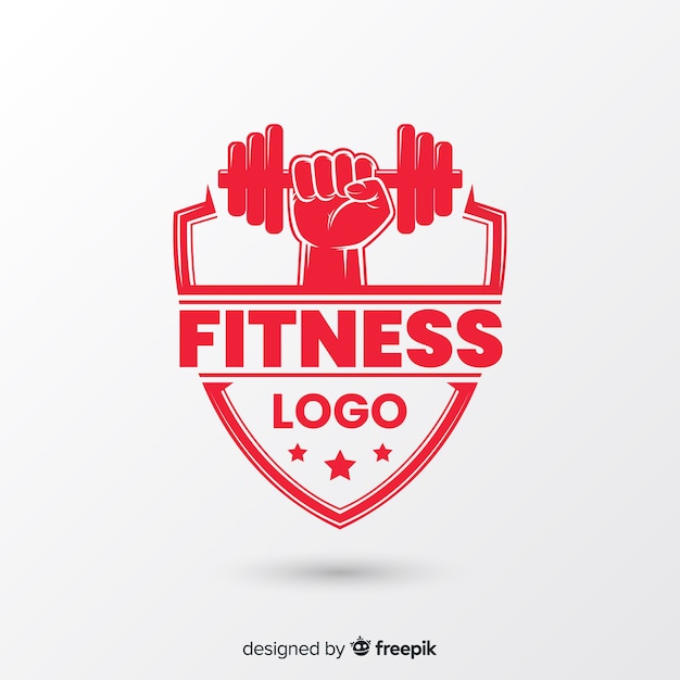 Fitness logo template flat style