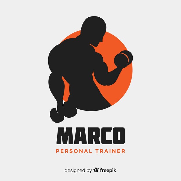 Fitness logo template flat style