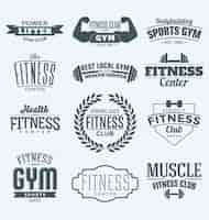 Free vector fitness logos collection