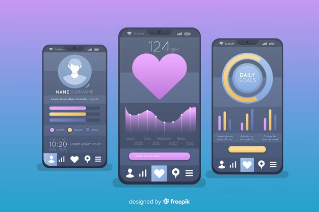 Fitness mobile app infographic flat design