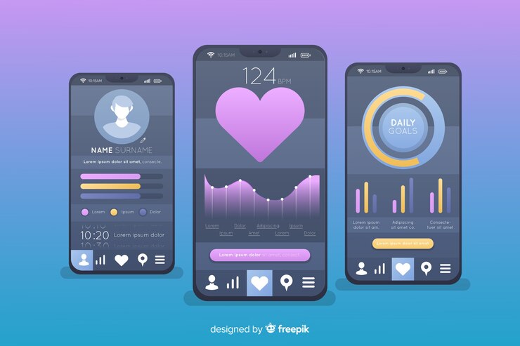 Free Vector fitness mobile app infographic flat design