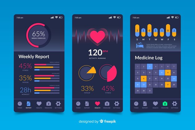 Fitness mobile app infographic template flat style