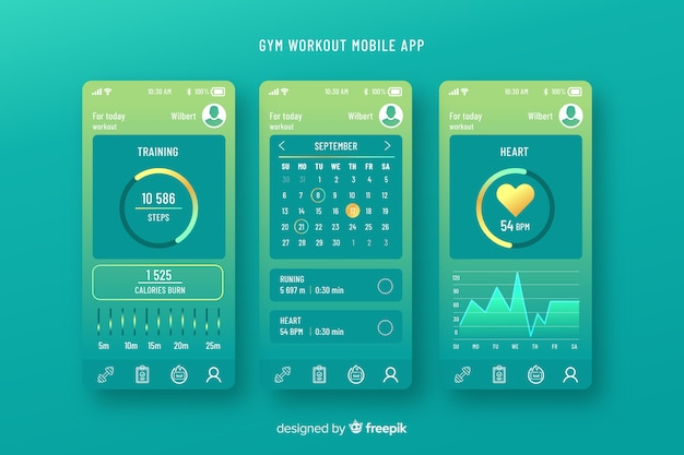 Fitness mobile app infographic template