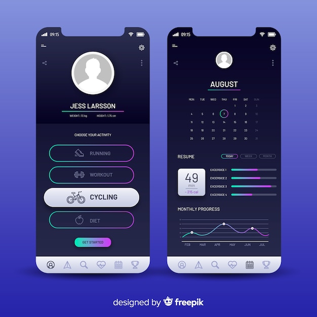 Fitness mobile app infographic template