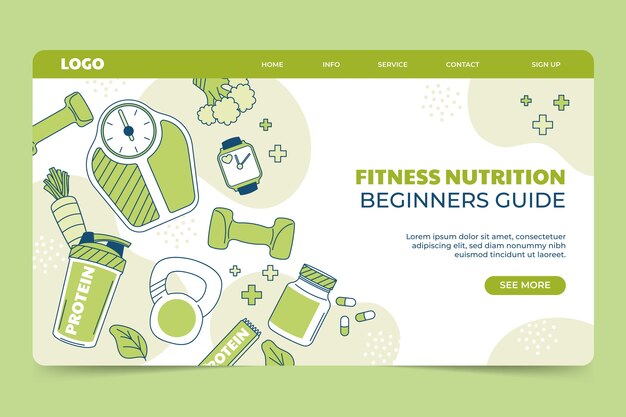 Fitness nutrition landing page template