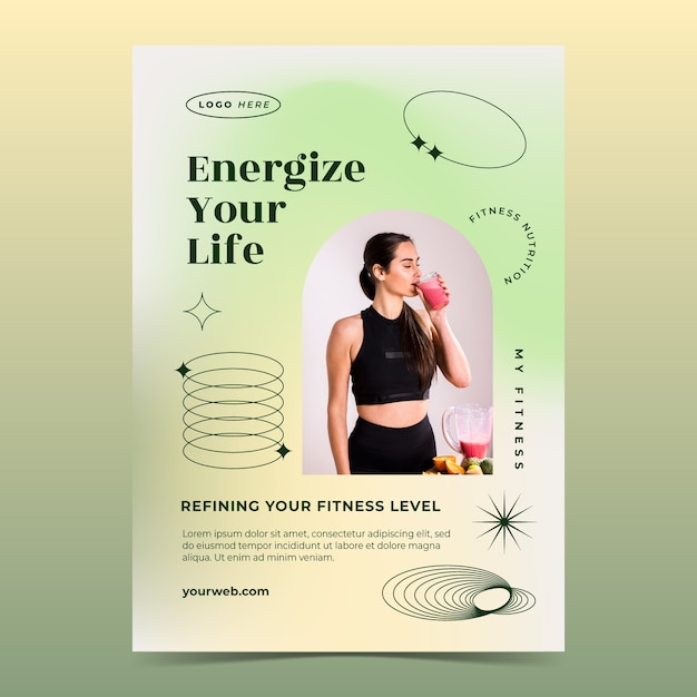 Free vector fitness nutrition poster template