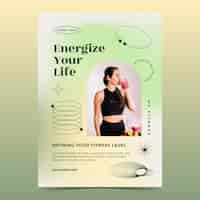 Бесплатное векторное изображение Шаблон постера о фитнес-питании