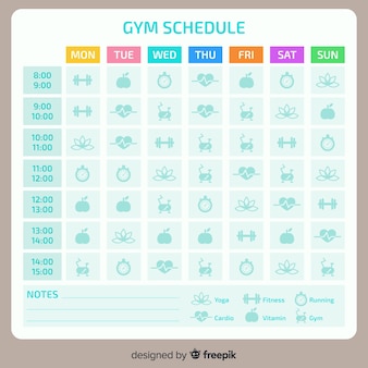 Fitness schedule template