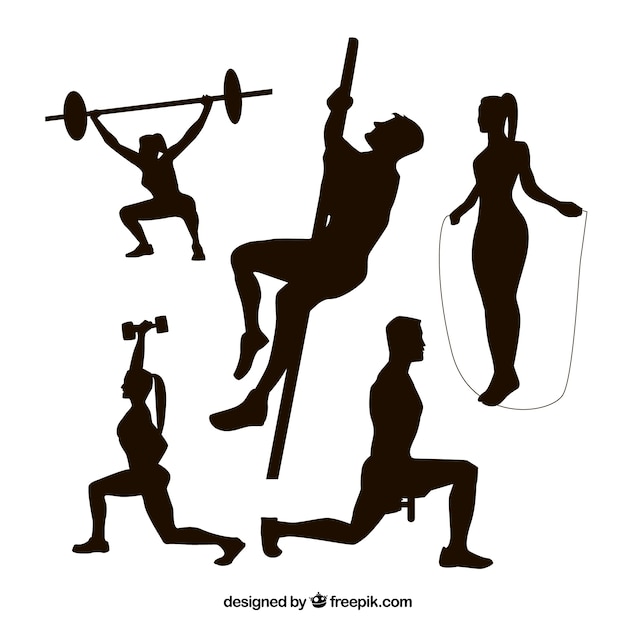 Free Vector fitness silhouettes collecti