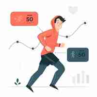 Free vector fitness stats concept illustration