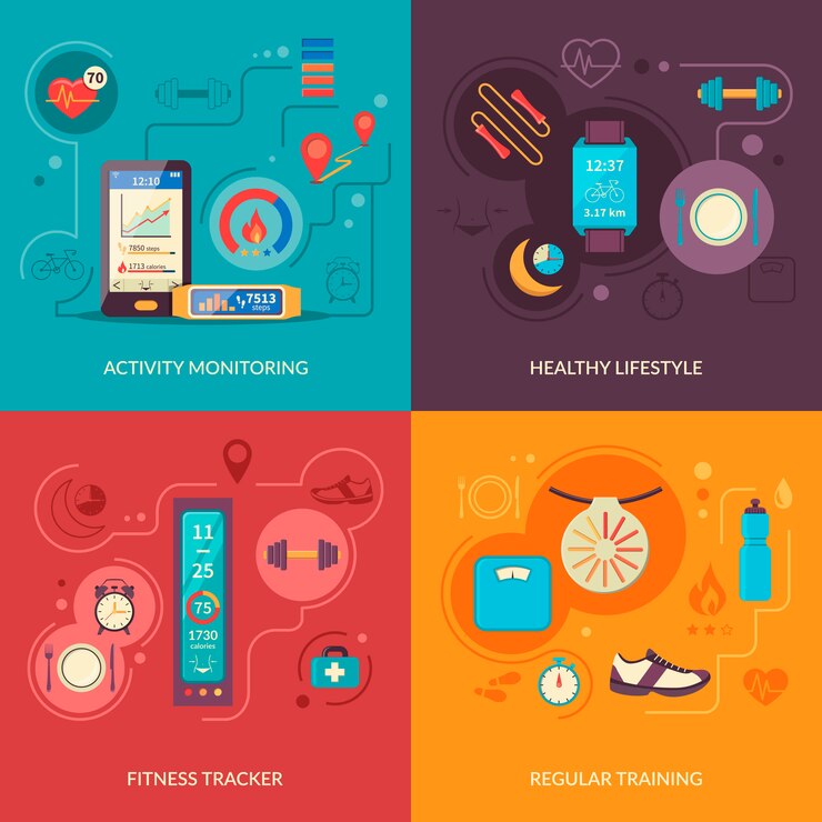 Free Vector fitness tracker 2x2 concept