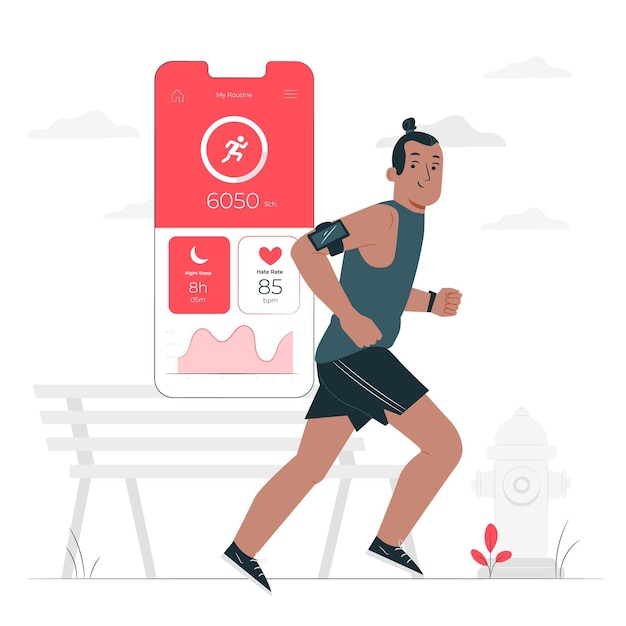 Vettore gratuito illustrazione di concetto di fitness tracker