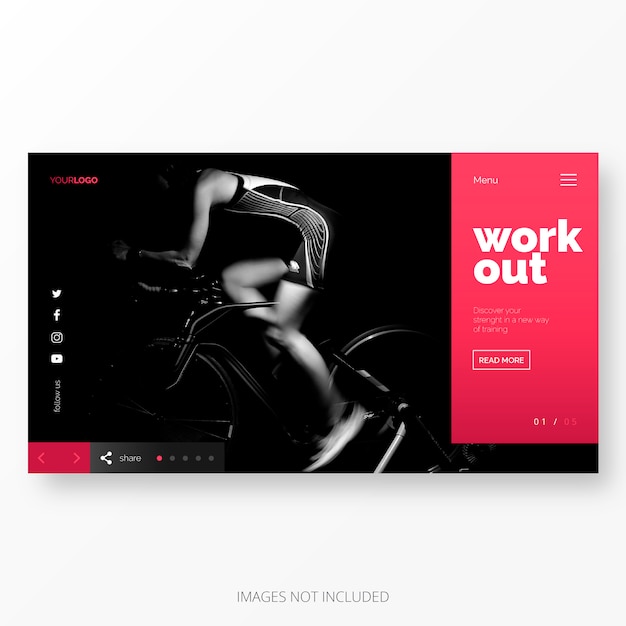Fitness and Work Out Landing Page Template