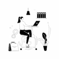 Free vector fitnessfocused workspace abstract concept vector illustration fitnessfocused lifestyle healthconscious workspace modern office gym subscription employee wellbeing abstract metaphor