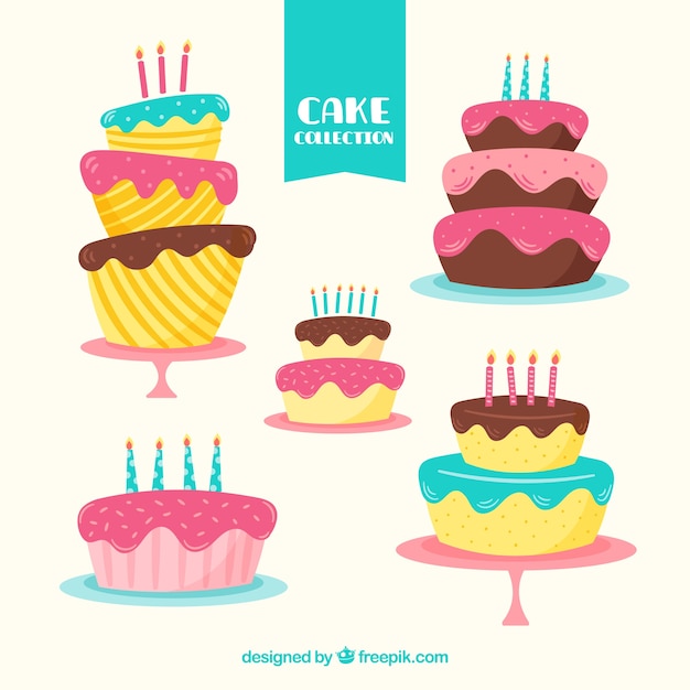 5つの誕生日ケーキ