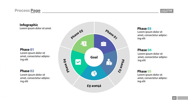 Five Circle Sectors Slide Template