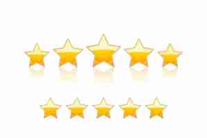 Free vector five gold stars isolated