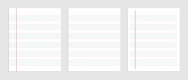 Five line english paper sheet of notebook