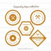 Free vector five logos for carpentry