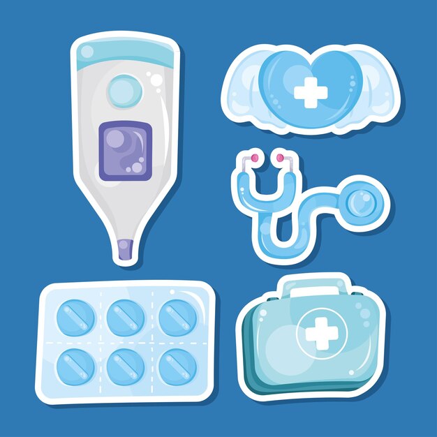 Five medical healthcare icons