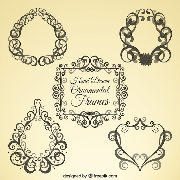 Five ornamental frames